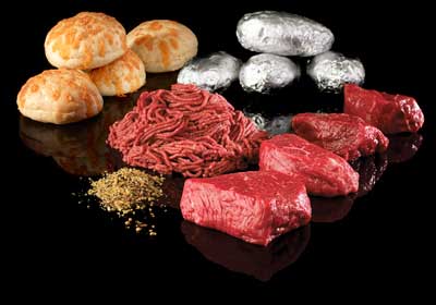 4 adultes et 4 enfants, 4 steaks Boston de 8 oz 4 patates Idaho Nos épices maison+ en prime 20 oz de steak haché maison et 4 pains